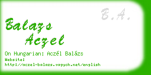 balazs aczel business card